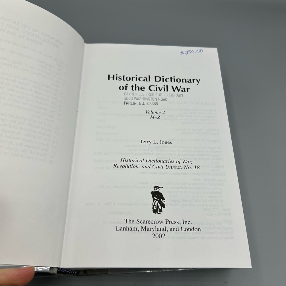Historical Dictionary of the Civil War Vol 2 M–Z Terry L. Jones Hardcover - Picture 4 of 6